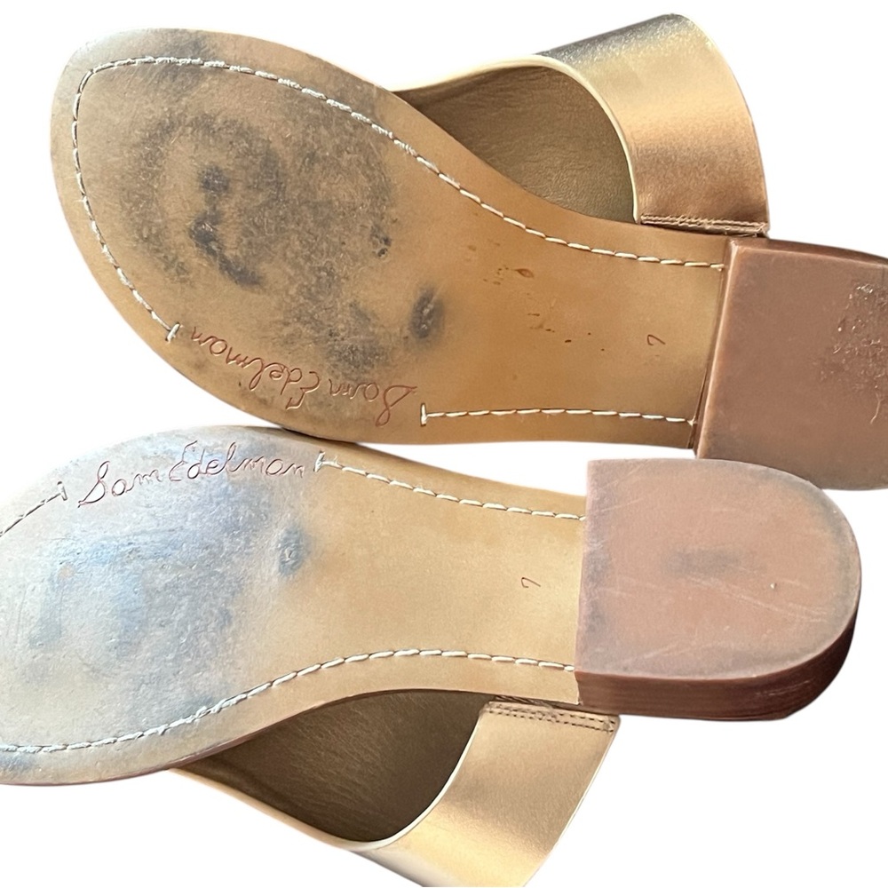 Sam Edelman Gold Sandals with Metallic Accents - Picture 4 of 7